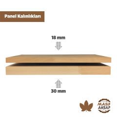 Kayın Ahşap Plaka - 1. Sınıf Masif Panel 50 - 110 - 18
