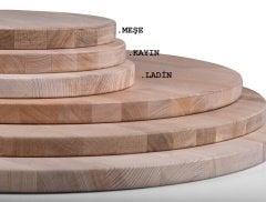 YUVARLAK AHŞAP PLAKA MASA VE SEHPA TABLASI MEŞE - 40 cm - 18 MM