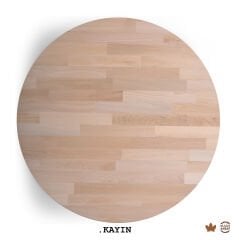 YUVARLAK AHŞAP PLAKA MASA VE SEHPA TABLASI KAYIN - 140 cm - 18 MM