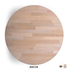 YUVARLAK AHŞAP PLAKA MASA VE SEHPA TABLASI KAYIN - 130 cm - 30 MM